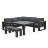 Garden Impressions Plaza lounge dining set 5-delig donker grijs - teaklook