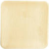 24x Wegwerp bamboe/palmblad borden 25,5 cm vierkant composteerbaar - Feestbordjes