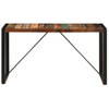 The Living Store Retro Eetkamertafel - Massief Gerecycled Hout - 140 x 70 x 75 cm - Gepoedercoat Staal