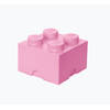 LEGO - Set van 2 - Opbergbox Brick 4, Lichtroze - LEGO