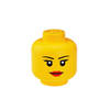 LEGO - Set van 2 - Opbergbox Iconic Hoofd Girl 24 cm, Geel - LEGO