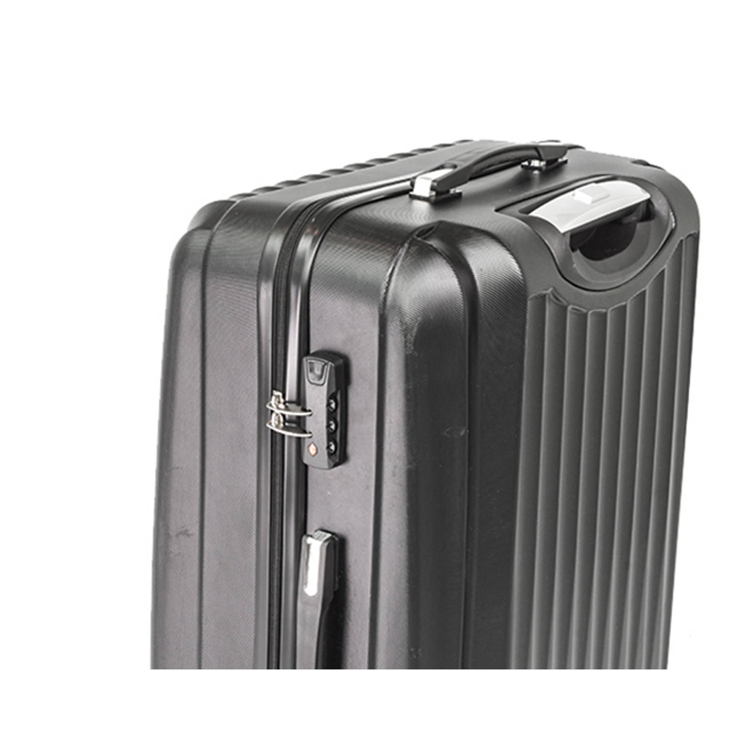 zoom Glimp rammelaar Handbagage koffer 55cm zwart 4 wielen trolley met pin slot | Blokker
