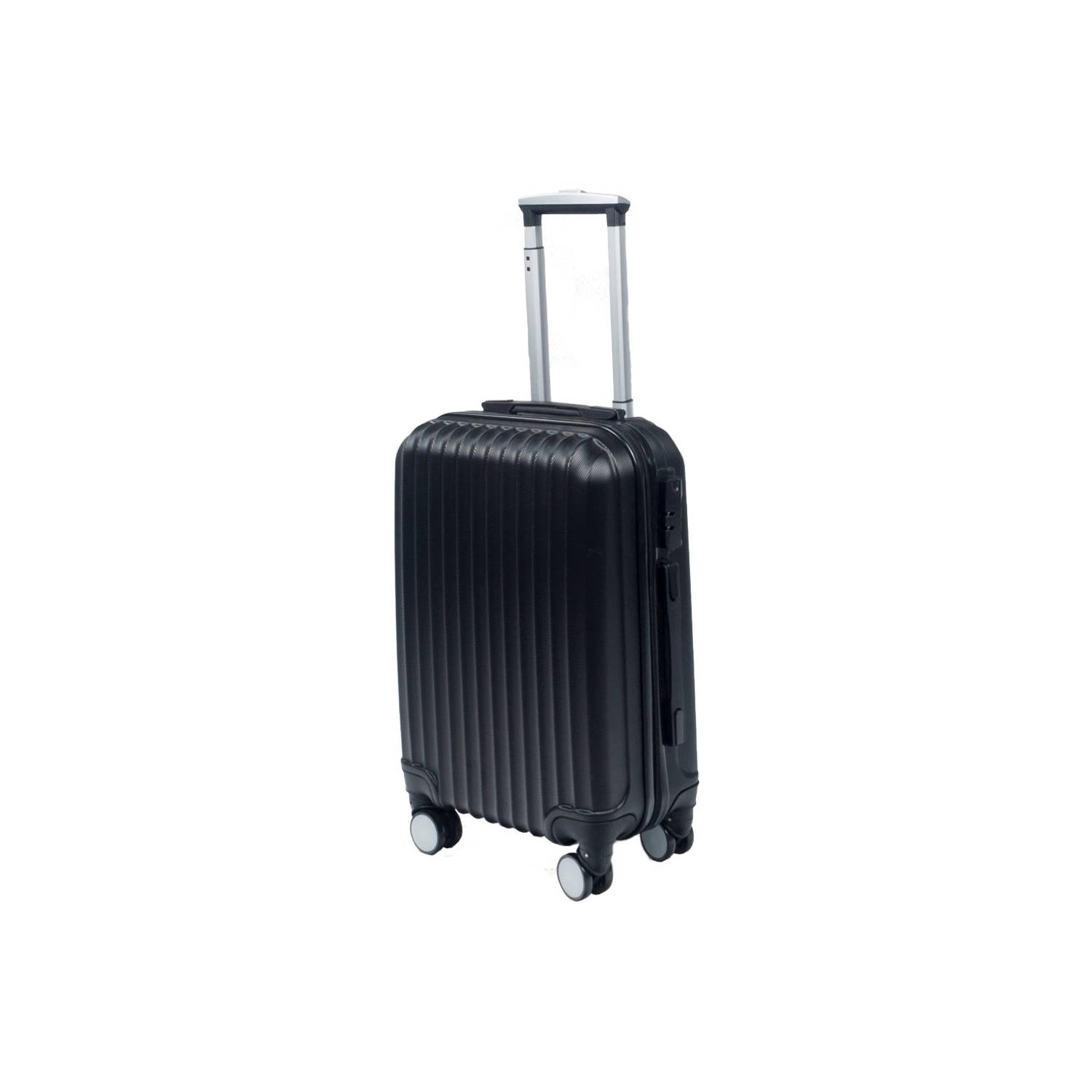 absorptie prins Teleurstelling Handbagage koffer 55cm zwart 4 wielen trolley met pin slot | Blokker