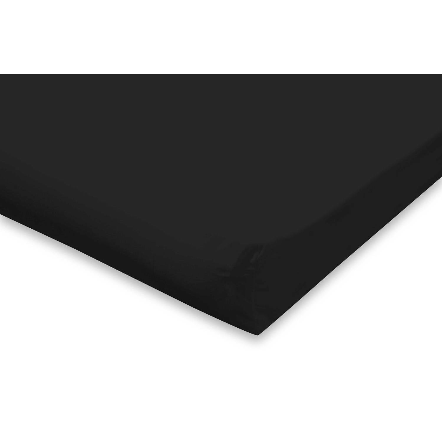 Elegance Topper Hoeslaken Katoen Perkal - zwart 180x210/220cm