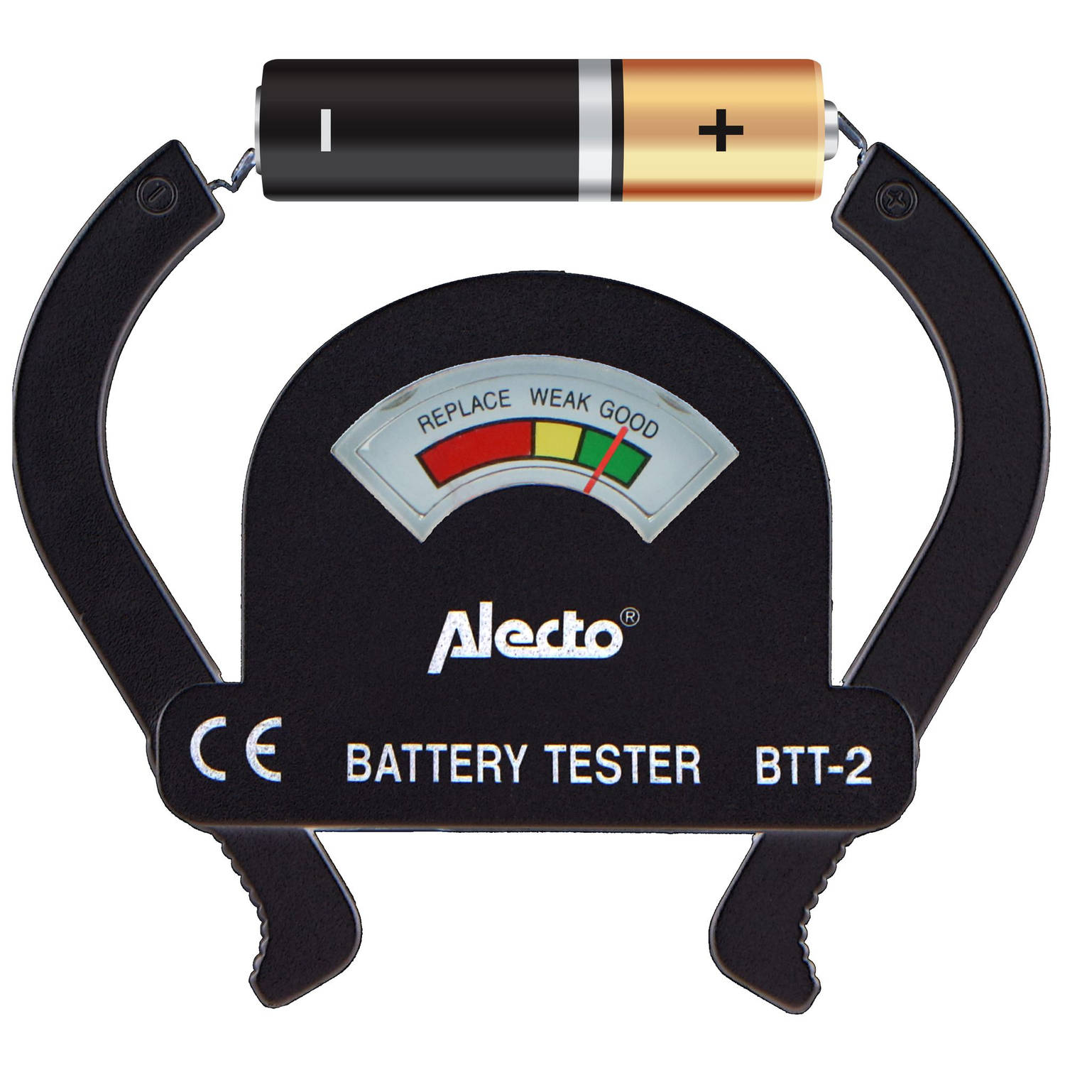 Vermelding Tropisch Decoratie Batterijtester AA/AAA/C/D/9V Alecto BTT-2 Zwart | Blokker