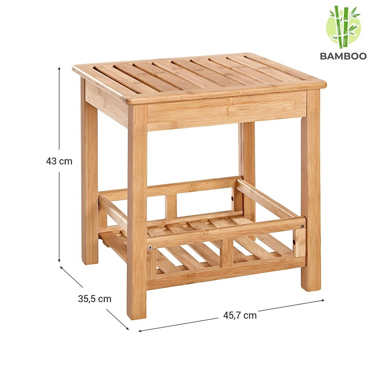 van bamboe hout - Stevig houten bankje voor badkamer | Blokker