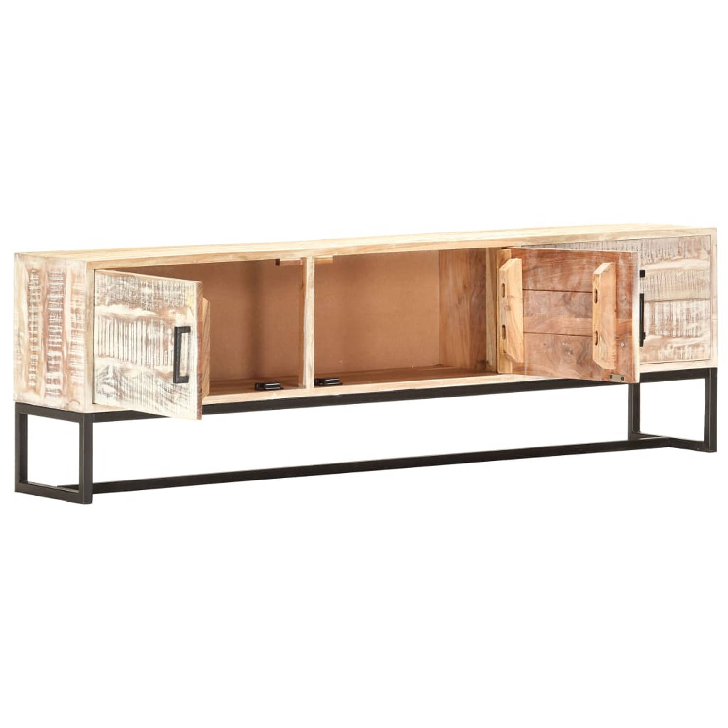 The Living Store TV-meubel Acacia - Dressoir en Opbergkast - 140x30x45 cm - Wit