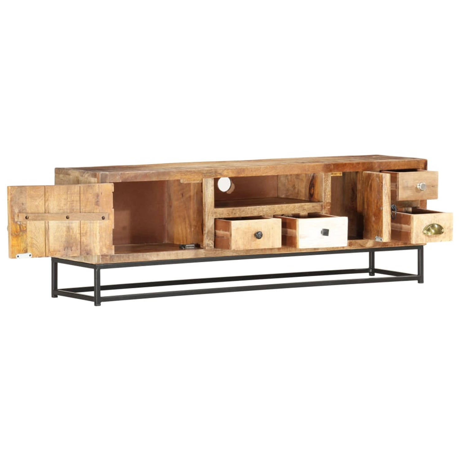 The Living Store Dressoir - Recycled hout - 120x30x40cm - Industriële stijl