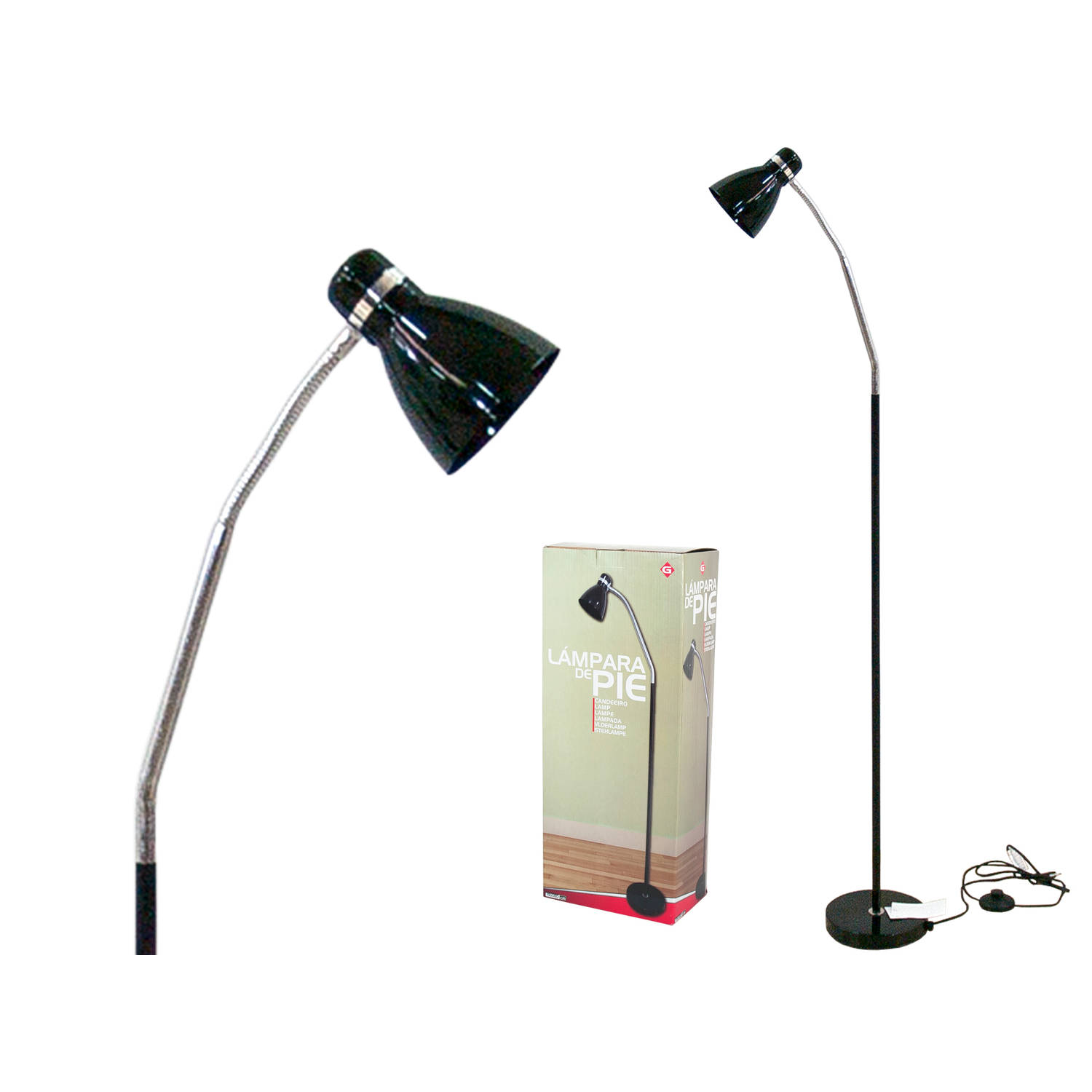 getuigenis Dusver Schuine streep Gerimport - Moderne Verstelbare Vloerlamp 140cm – Staand - Verstelbaar –  Zwart | Blokker