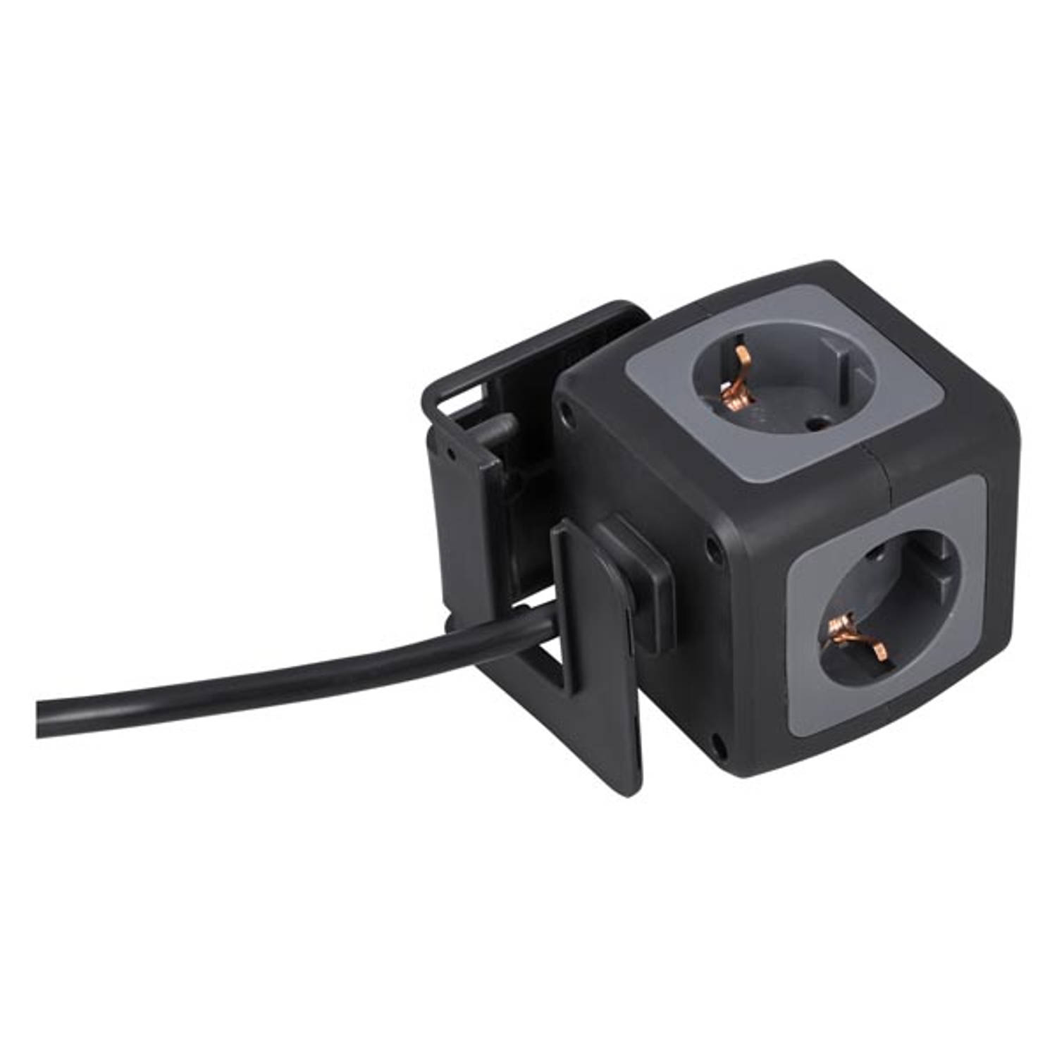 micro Verplicht schildpad Q-LINK Stekkerdoos powercube 4 voudig randaarde 2 USB 3x1.5 zwart goud 1.5  meter | Blokker