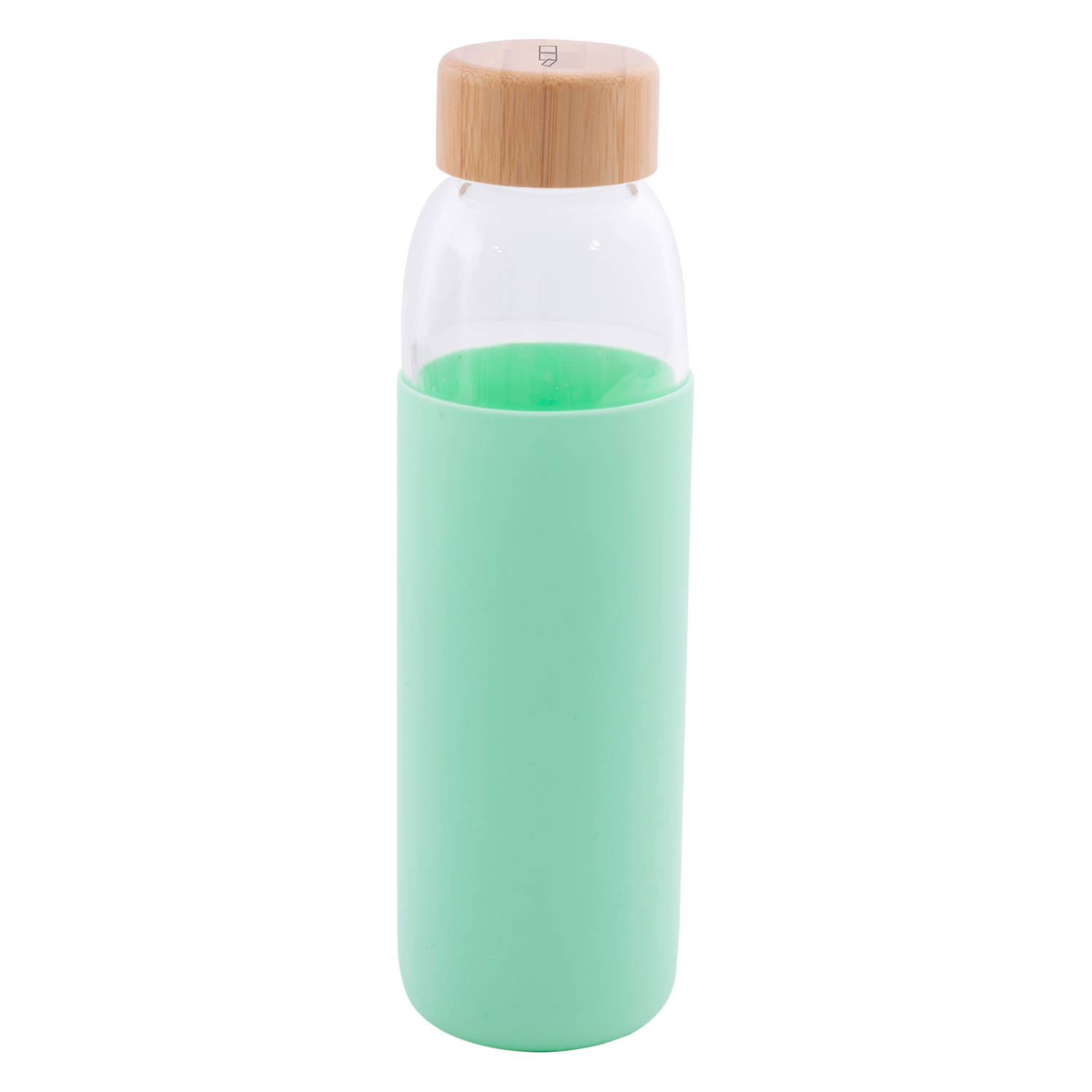 Point-Virgule - Glazen drinkfles - Lekt niet - Extra sterk - Bamboe - Muntgroen - 580 ml