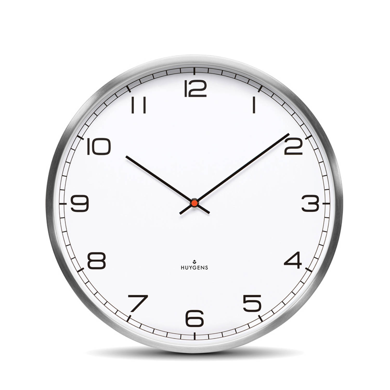 Huygens wall clock one35 stainless steel white arabic