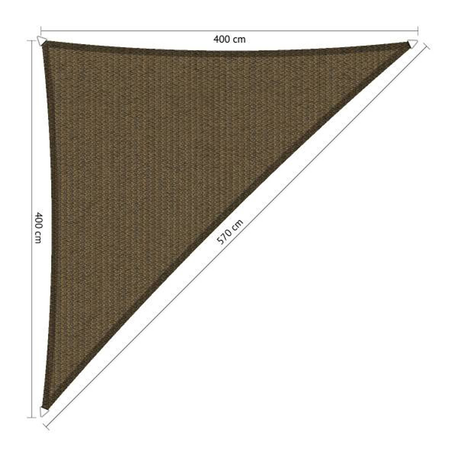 Shadow Comfort Compleet pakket: 90° Driehoek 4x4x5,7m Bruin