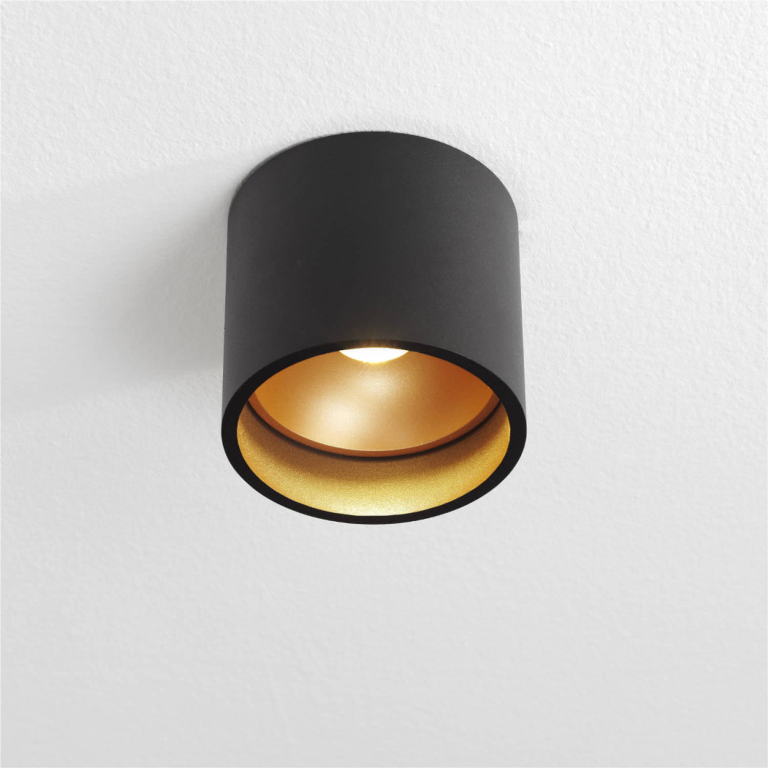 Artdelight Plafondlamp Orleans Ø 11 cm H 10 cm zwart-goud