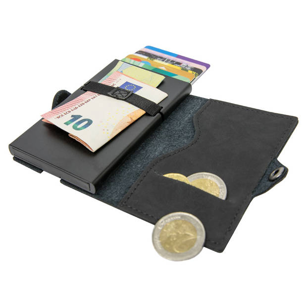 Silvergear Pasjeshouder Portemonnee - Heren en Dames - Smart Wallet - PU Leer - Zwart