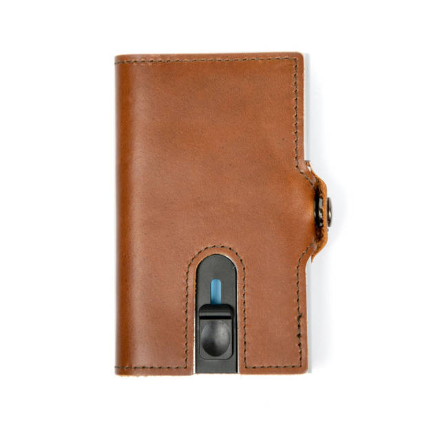 Smart card holder Genuine leather brown