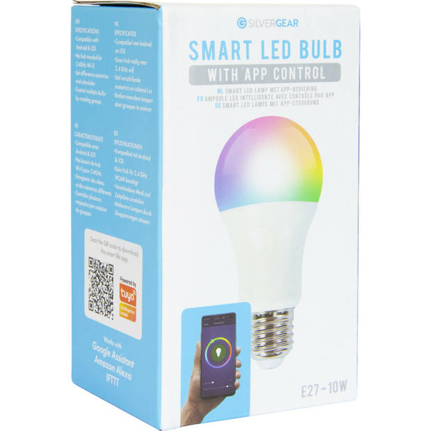 Silvergear Smart WiFi Led Lampen E27 - 3 stuks - Via iOS en Android App - Google Home en Amazon Alexa