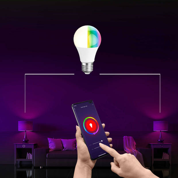 Silvergear Smart WiFi Led Lampen E27 - 6 stuks - Via iOS en Android App - Google Home en Amazon Alexa