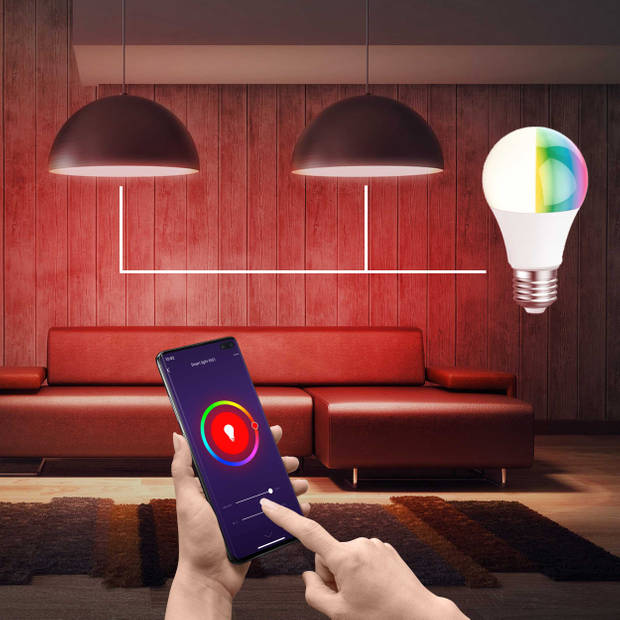 Silvergear Smart WiFi Led Lampen E27 - 6 stuks - Via iOS en Android App - Google Home en Amazon Alexa