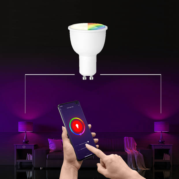 Silvergear Smart WiFi Led Lampen GU10 - 9 stuks - Via iOS en Android App - Google Home en Amazon Alexa