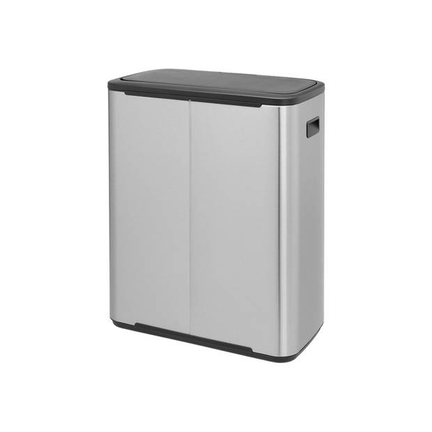 Brabantia Bo Touch Bin afvalemmer 2 x 30 liter met 2 kunststof binnenemmers - Matt Steel Fingerprint Proof