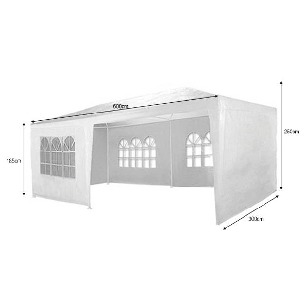 Partytent 3x6m luxe wit