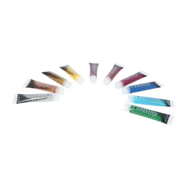 Mont Marte® acrylverf set van 10 tubes glitterverf - 75ML per stuk