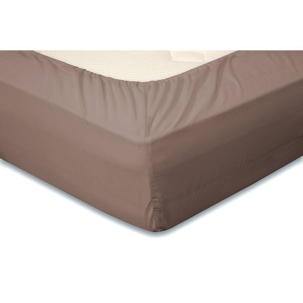 Eleganzzz Hoeslaken Katoen Perkal 35cm Hoekhoogte - taupe 160x200cm