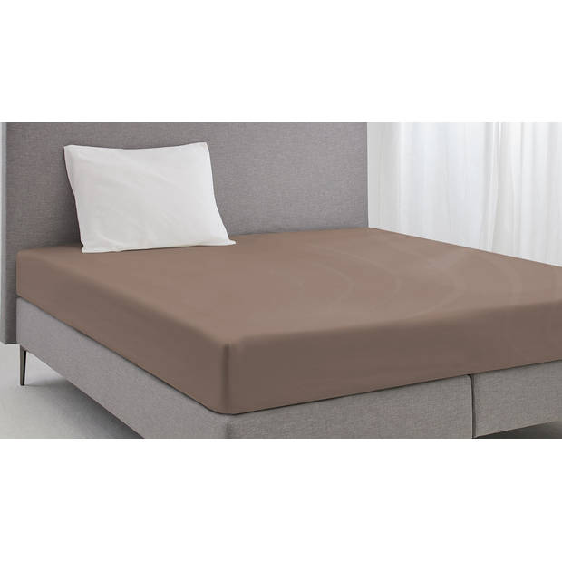 Eleganzzz Hoeslaken Katoen Perkal 35cm Hoekhoogte - taupe 90x210/220cm