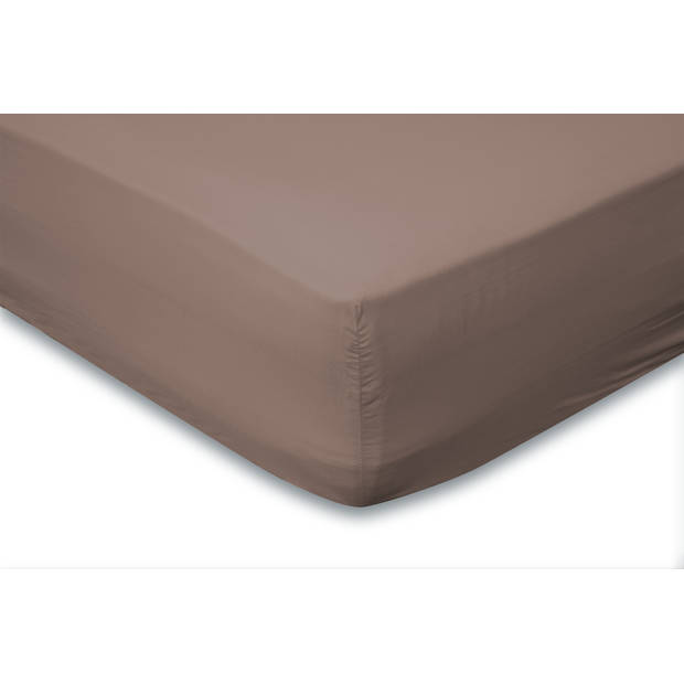 Eleganzzz Hoeslaken Katoen Perkal 35cm Hoekhoogte - taupe 140x200cm