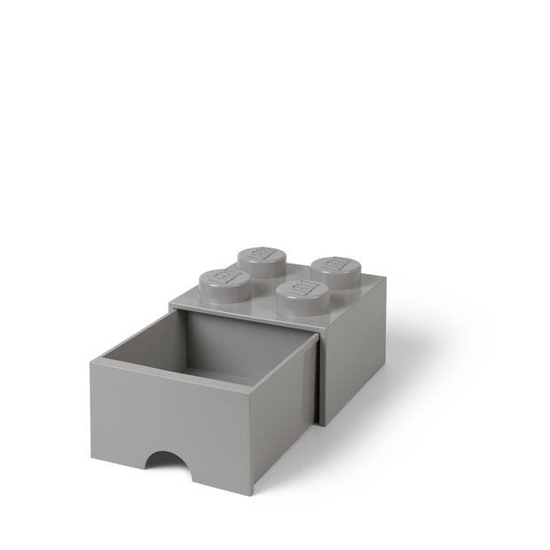 LEGO - Set van 2 - Opberglade Brick 4, Grijs - LEGO