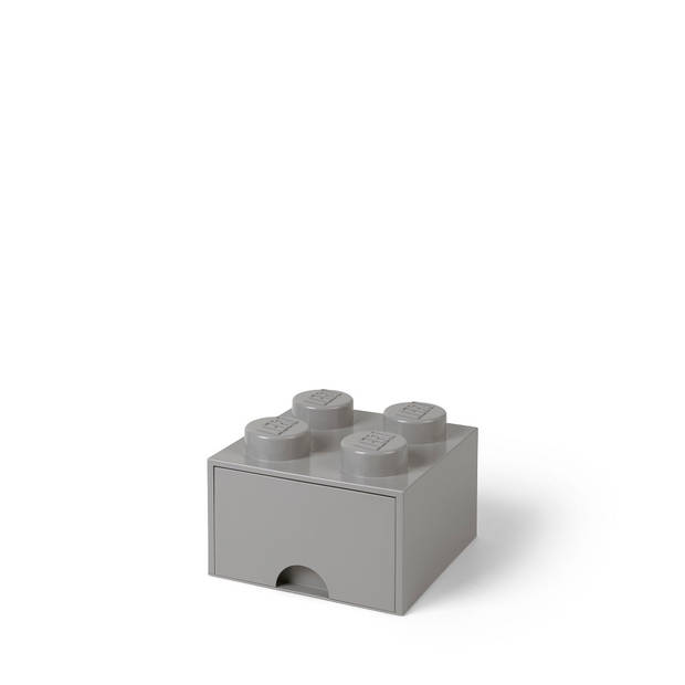 LEGO - Set van 2 - Opberglade Brick 4, Grijs - LEGO