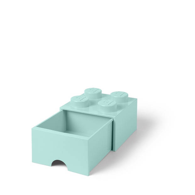 Set van 6 - Opberglade Brick 4, Aquablauw - LEGO
