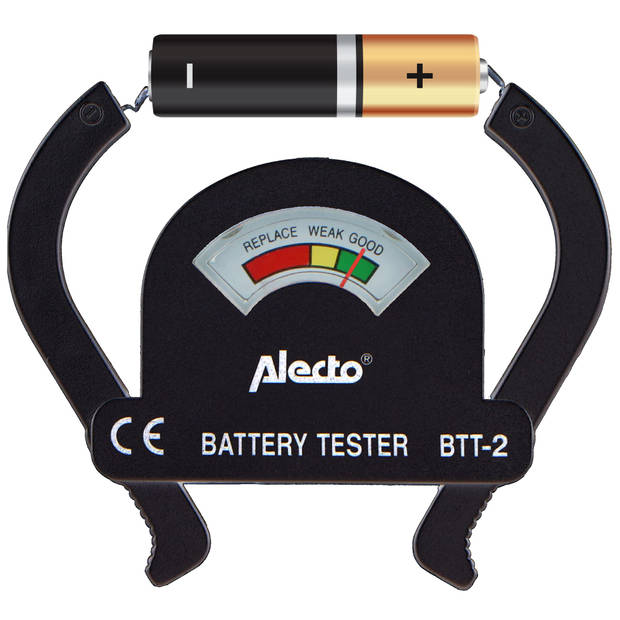 Batterijtester AA/AAA/C/D/9V Alecto BTT-2 Zwart