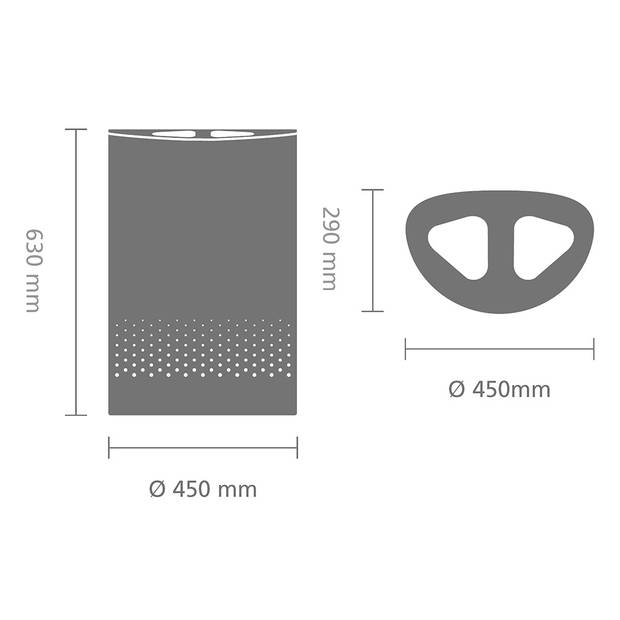 Brabantia Wasbox 55 liter - White / Dark Grey kunststof deksel
