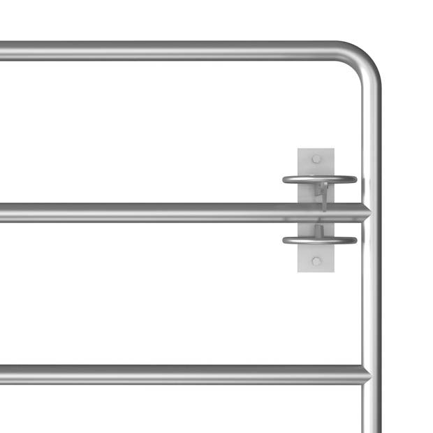 The Living Store Tuinhek - Poort (95-170) x 90 cm - Zilver Gegalvaniseerd Staal