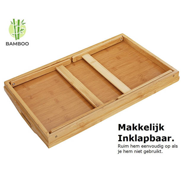 Luxe dienblad met uitklapbare pootjes - Bamboe hout - Ontbijt op bed