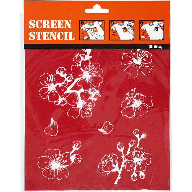 Creotime screen stencil bloemen 20 x 22 cm