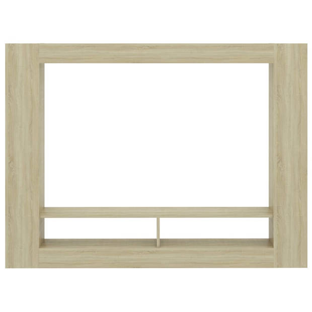 The Living Store TV-meubel - Sonoma Eiken - 152 x 22 x 113 cm - Met 2 open vakken en zijschappen