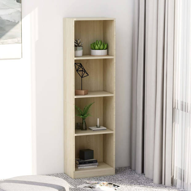 The Living Store Boekenkast - Sonoma Eiken - 40 x 24 x 142 cm - 4 schappen