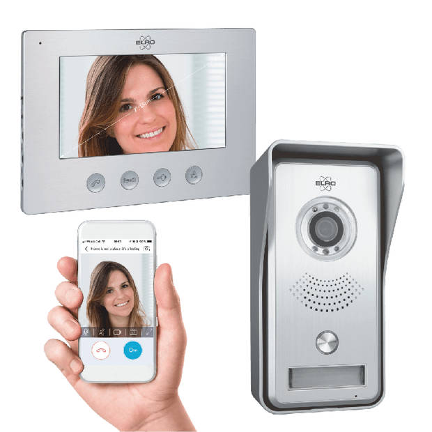 ELRO DV447WIP IP Video Deur Intercom - met 7 inch kleurenscherm - Bekijken en communiceren via App