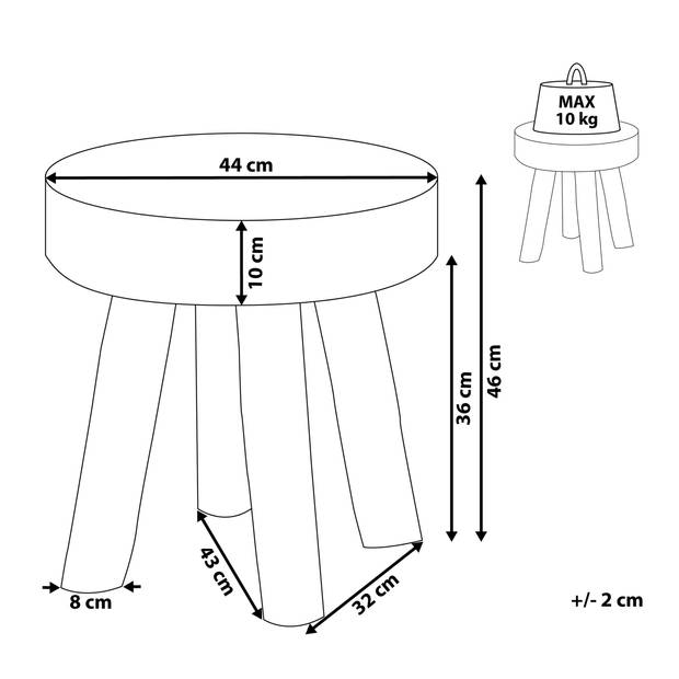 Beliani KELSEY - Bijzettafel-Lichte houtkleur-Teakhout