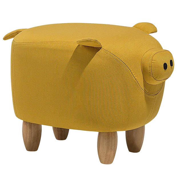 Beliani PIGGY - Dierenhocker-Geel-Polyester