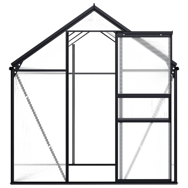 The Living Store Kweekkas - Aluminium - 190 x 190 x 125/195 cm - Polycarbonaat