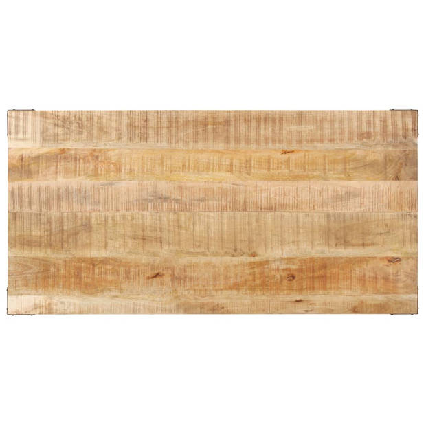 The Living Store Eettafel 140x70x76 cm massief ruw mangohout - Tafel