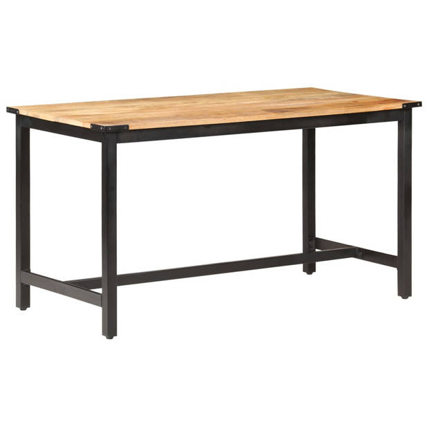 The Living Store Eettafel 140x70x76 cm massief ruw mangohout - Tafel