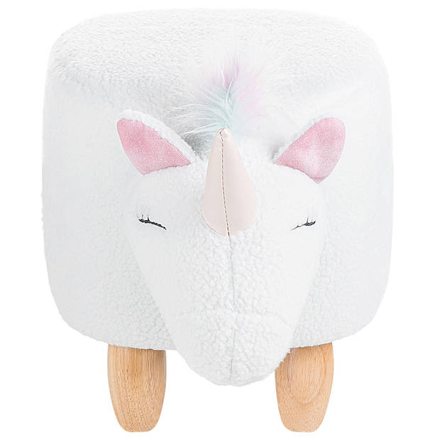 Beliani UNICORN - Dierenhocker-Wit-Polyester, Katoen