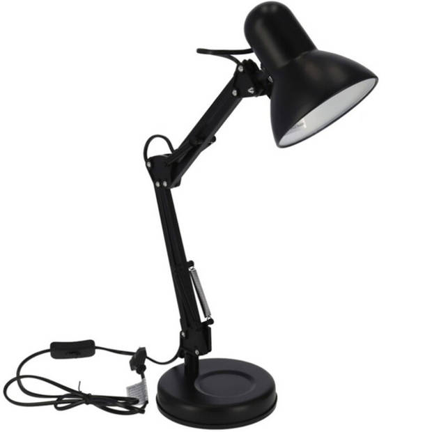 Staande bureaulamp zwart 37 x 15 x 42 cm verstelbare lamp verlichting - Bureaulampen