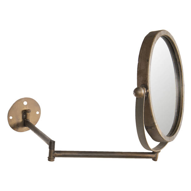 Clayre & Eef Bruine Draaibare spiegel met muurbevestiging zwart 37*2*32 cm 62S163