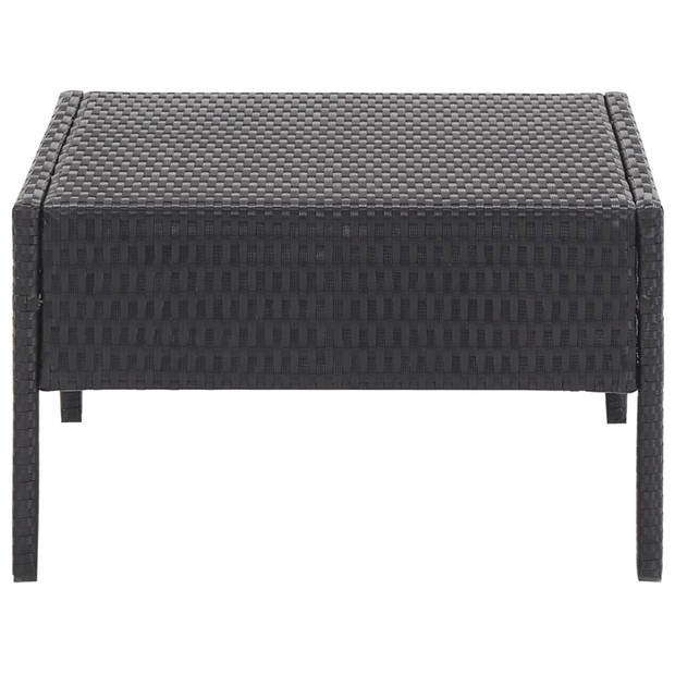 vidaXL 5-delige Loungeset met kussens poly rattan zwart